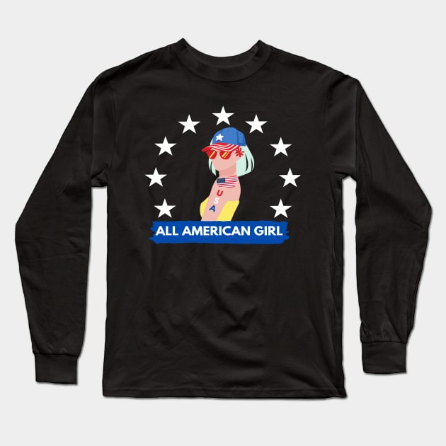 All American Girl Long Sleeve T-Shirt by Funky Mama